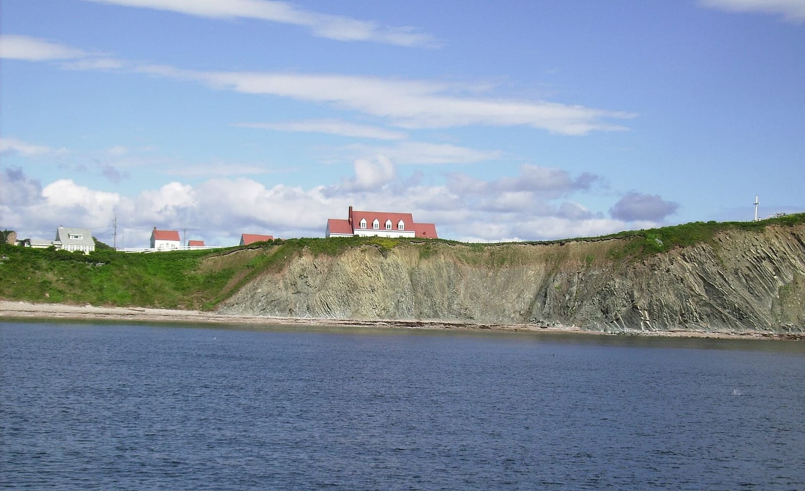 The Gaspé coast dropping into the Gulf of St. Lawrence near Cape Gaspé